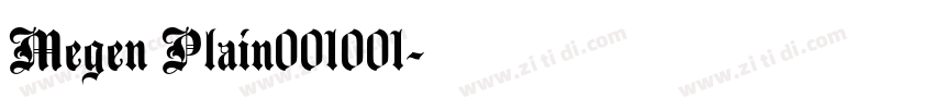 Megen Plain001001字体转换